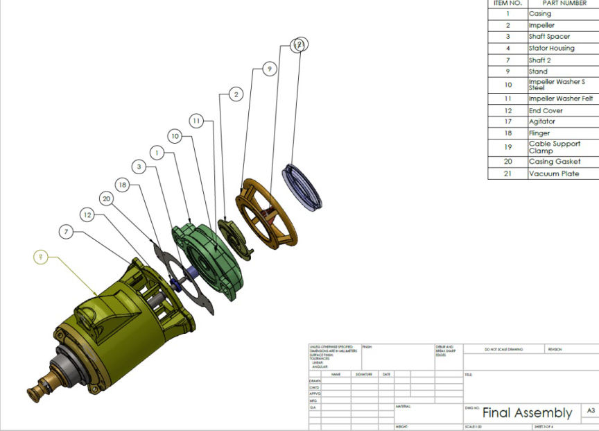 Pump exploded view